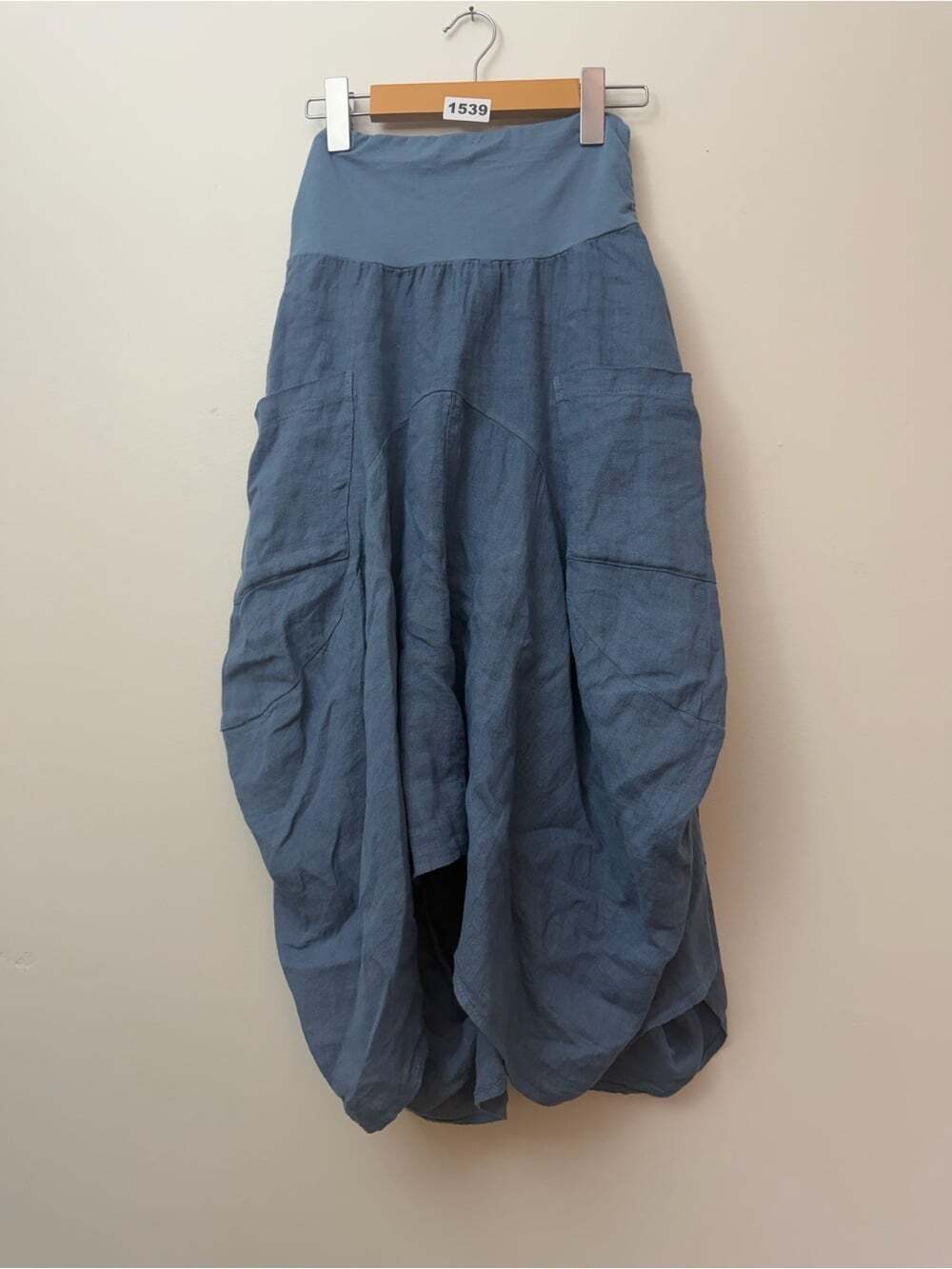 100 Linen Italian Balloon Midi Lagenlook Sorella by Papa Fashions w Skirt - Picture 3 of 10